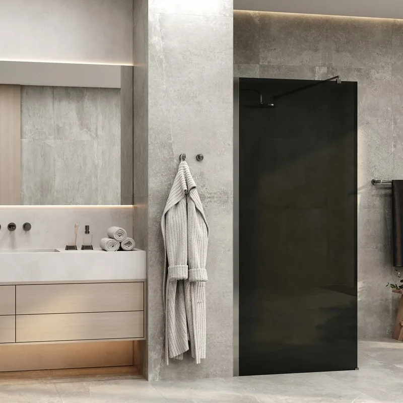 Душевая перегородка Wasserkraft Rur 30W 120 см, профиль хром, стекло тонированное Sancos — официальный сайт
