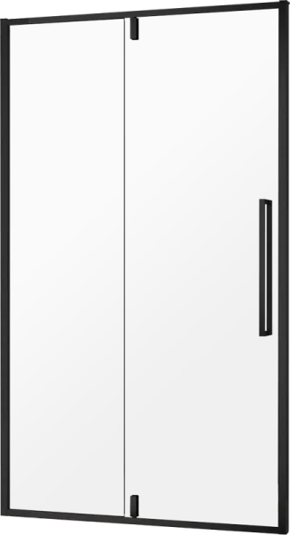 Душевая дверь в нишу AQUAme AQM7108-2-12 120 см, профиль черный матовый, стекло прозрачное Sancos — Оригинал