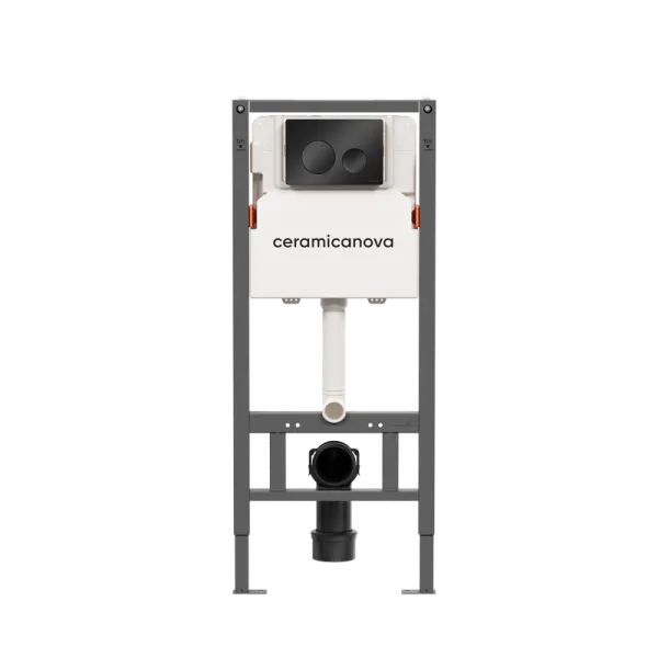 Система инсталляции для унитазов Ceramicanova Balance CN121001MB, кнопка Circle матовый черный Sancos — Оригинал