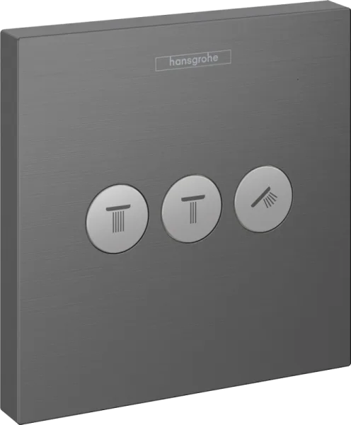 Переключатель потоков Hansgrohe ShowerSelect 15764340 на три потребителя, матовый черный хром Sancos — Оригинал