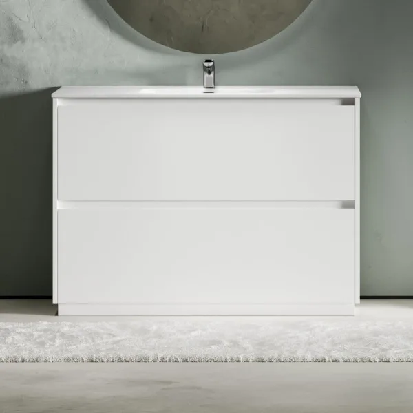Тумба с раковиной Sancos Libra Floor 120 белый глянец, белая раковина CN7006 Sancos — Оригинал