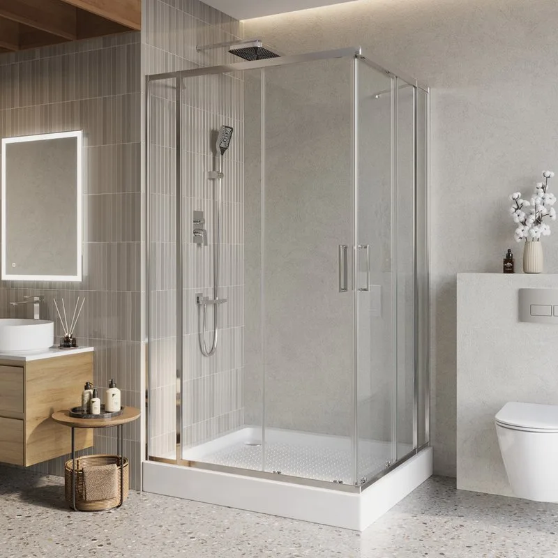 Душевой уголок BelBagno Luce AH-22-105/100-C-Cr профиль хром, стекло прозрачное Sancos — официальный сайт