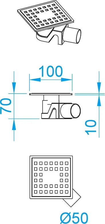 Душевой трап RGW Shower Drain SDR-14, 11х11 см, хром Sancos — официальный сайт