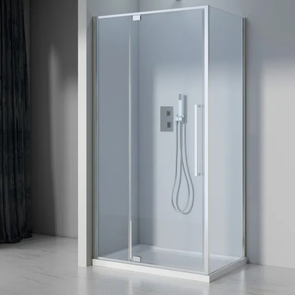 Душевой уголок Black&White Stellar Wind S818 CC 100х80, профиль хром, стекло прозрачное Sancos — Оригинал