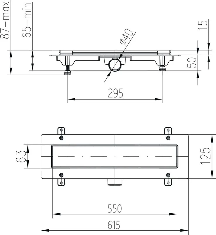 Душевой трап (лоток) MCH Chudej Basik CH550B 55 см, хром Sancos — официальный сайт