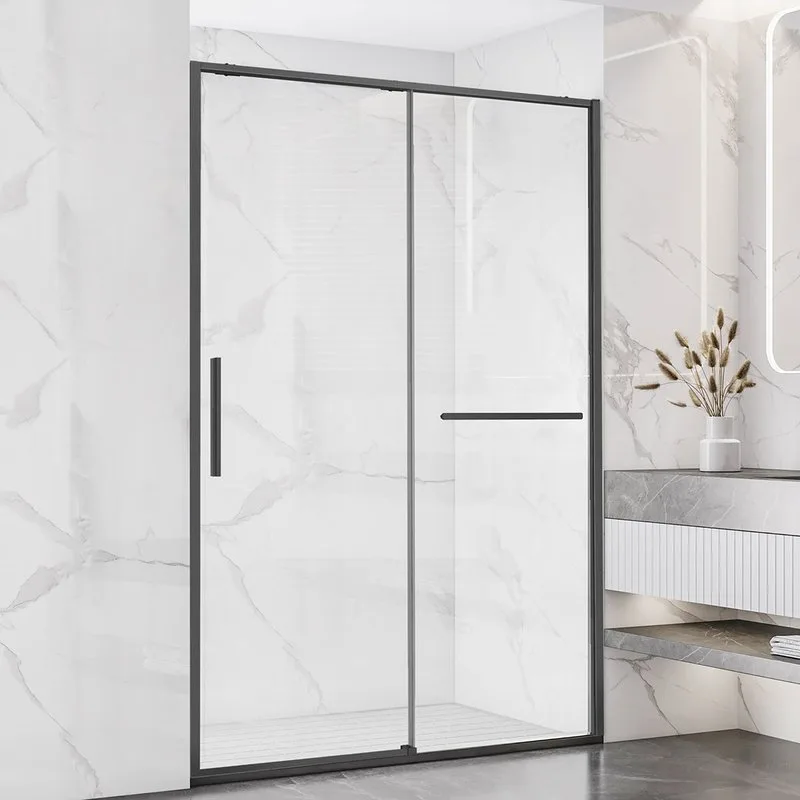 Душевая дверь в нишу Vincea Slim Soft VDS-1SS130CLGM 130 см, профиль вороненая сталь, стекло прозрач Sancos — официальный сайт