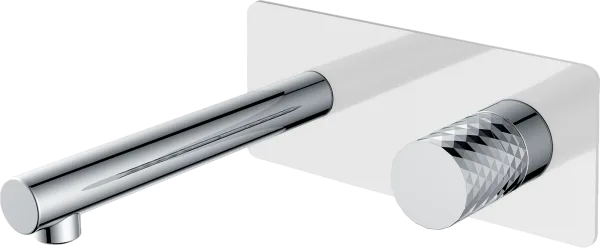 Смеситель для раковины Boheme Stick 125-WCR С ВНУТРЕННЕЙ ЧАСТЬЮ, white, diamond chrome Sancos — Оригинал