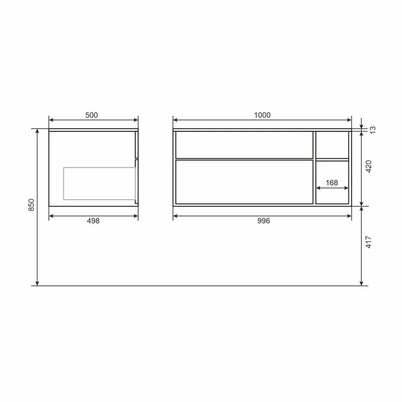 Тумба под раковину Uperwood Lotus Premium подвесная 100х50х42 см, черная Sancos — официальный сайт