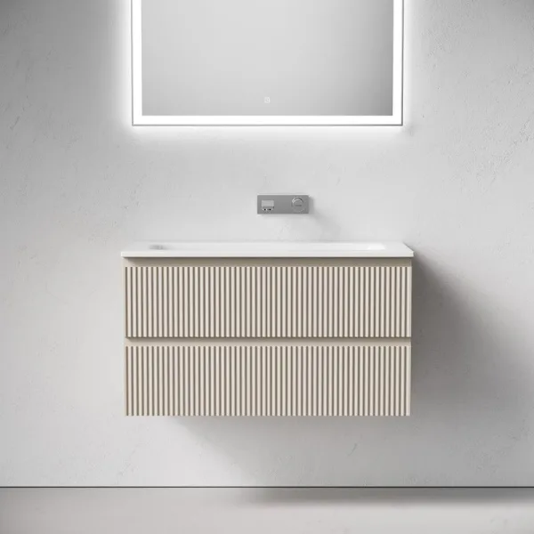 Тумба с раковиной Sancos Snob R 90 подвесная, beige soft, раковина СN7019wx Sancos — Оригинал