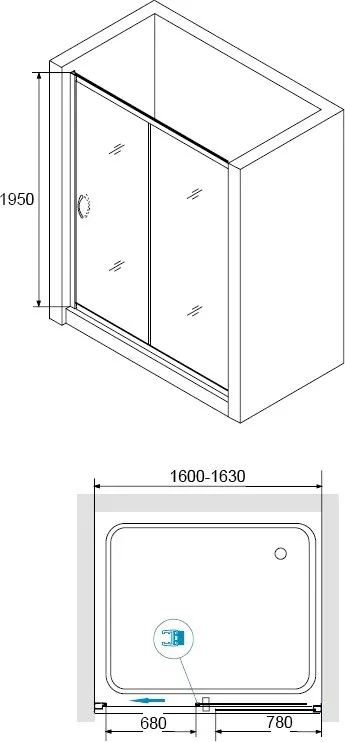 Душевой уголок RGW Passage PA-016+90 см (160-163)x90x195 профиль хром, стекло прозрачное Sancos — официальный сайт