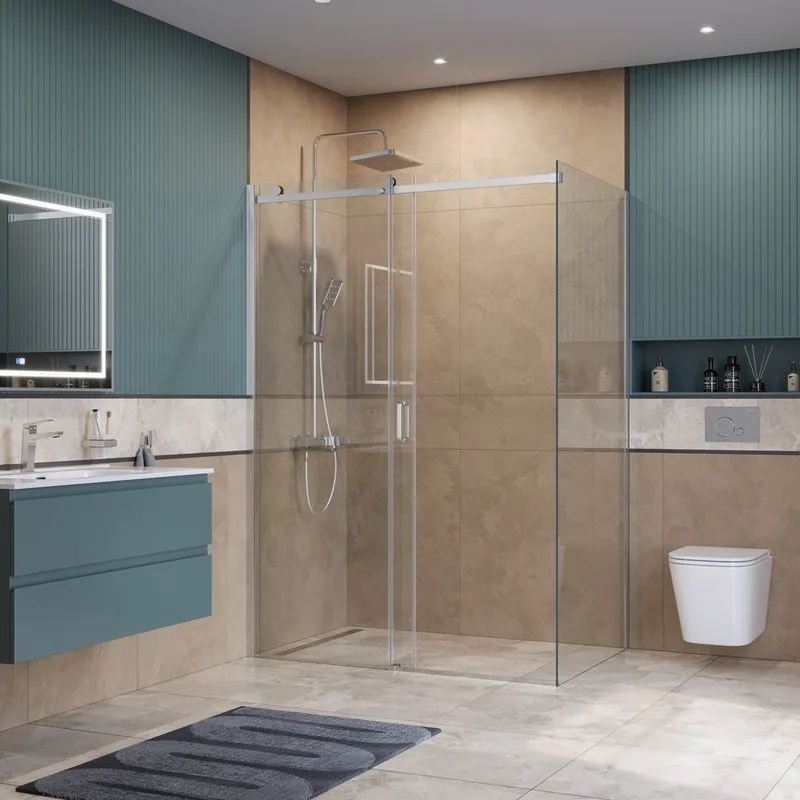 Душевой уголок BelBagno Soft Close-2 AH-1-140/90-C-Cr профиль хром Sancos — официальный сайт