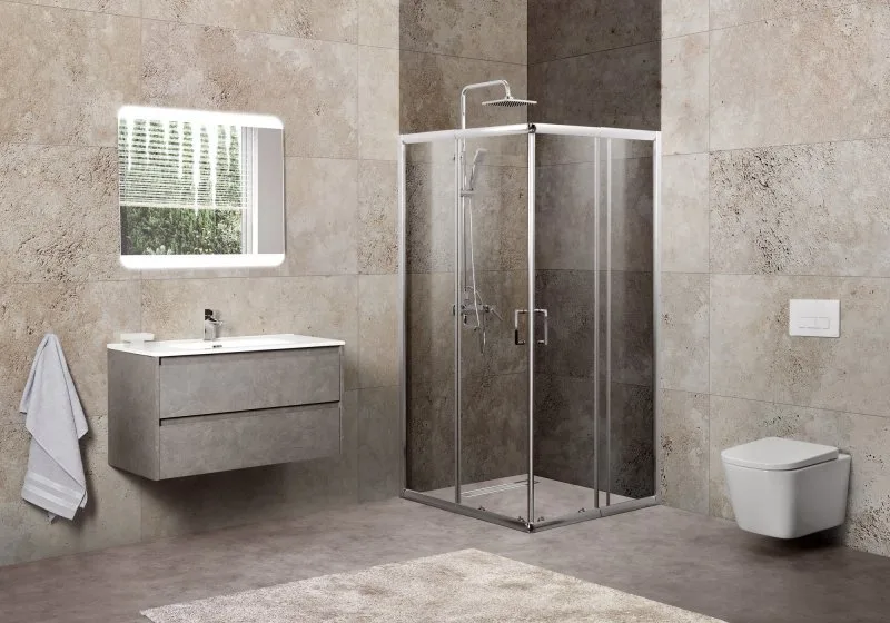Душевой уголок BelBagno Unique A-2-85/100-C-Cr стекло прозрачное Sancos — официальный сайт