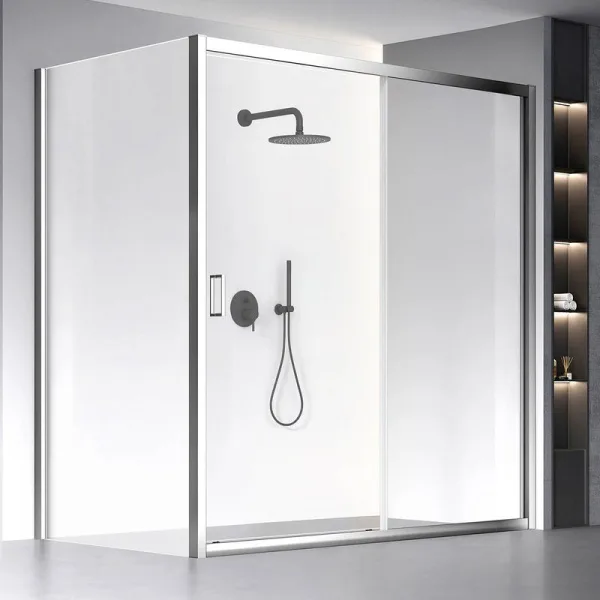 Душевой уголок Veconi Rovigo RV-060 190х120 см, профиль хром, стекло прозрачное Sancos — Оригинал