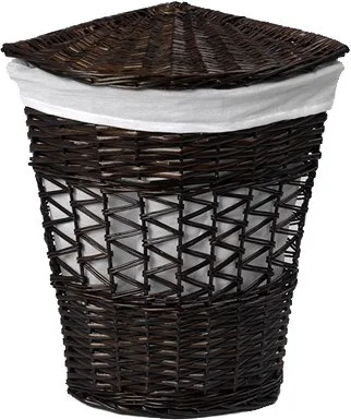 Корзина для белья Wasserkraft Salm WB-270-L темно-коричневая, большая, угловая Sancos — Оригинал