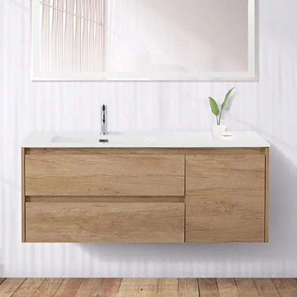 Тумба под раковину без столешницы BelBagno Kraft 120 L, 2 ящика, дверца, rovere nebrasca nature Sancos — Оригинал