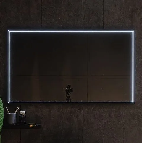 Зеркало Art&Max Aversa 120х70 черное, с LED-подсветкой, 6000К Sancos — Оригинал