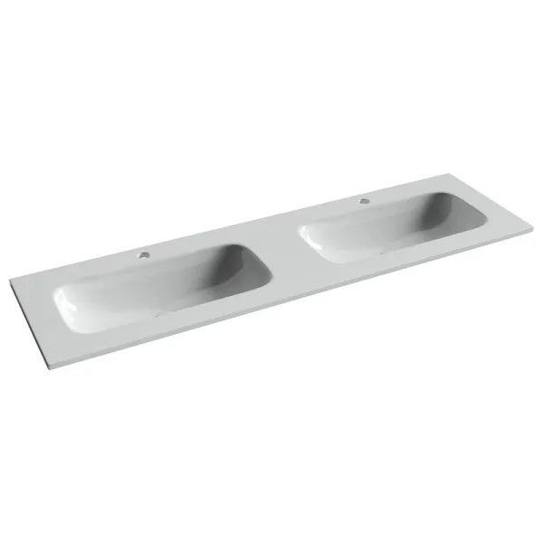 Мебельная раковина Ceramicanova Grace прямоугольная 161см с двумя чашами и отверстиями под смеситель Sancos — Оригинал