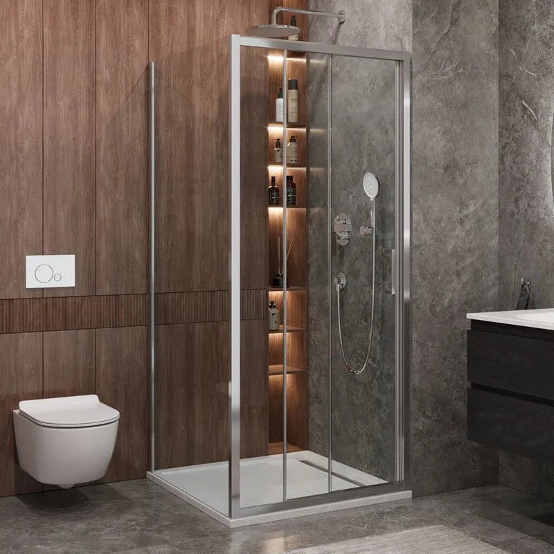 Душевой уголок Cezares Molveno AF 31 90 C CR IV 90х90 см, профиль хром, стекло прозрачное Sancos — официальный сайт