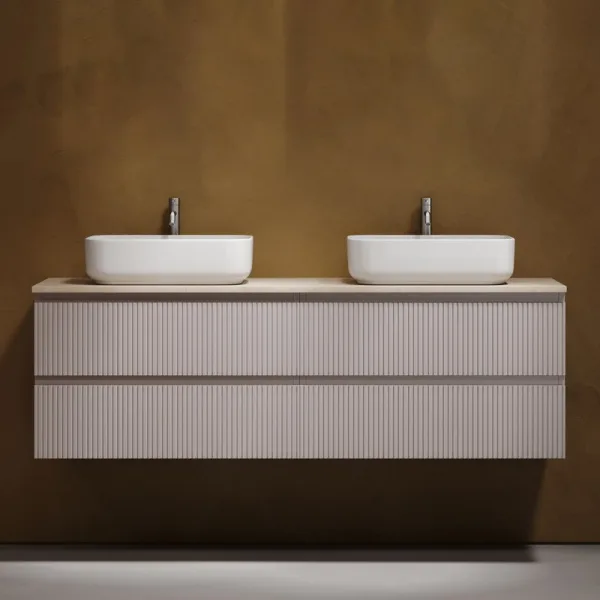 Тумба с раковиной Sancos Snob T 160 doha soft, столешница бежевая TT160A2X, раковина CN5043 Sancos — Оригинал