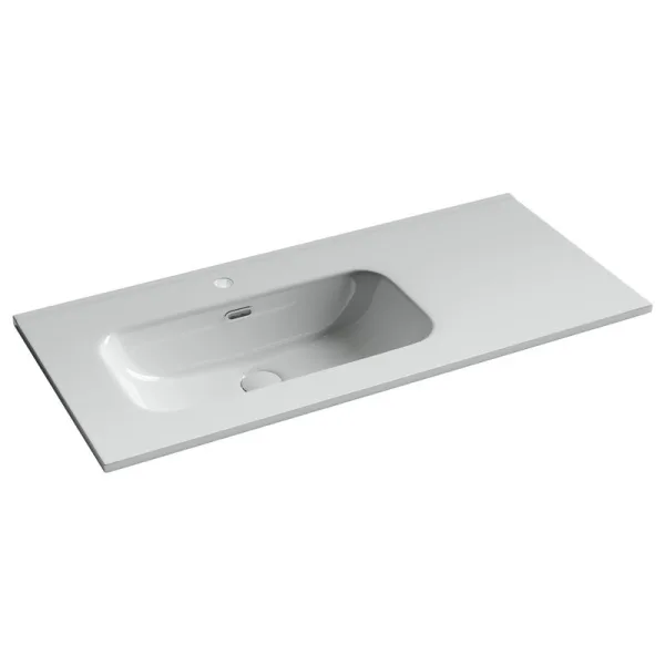Мебельная раковина Ceramicanova Element прямоугольная 101 см с чашей слева с отверстием по Sancos — Оригинал