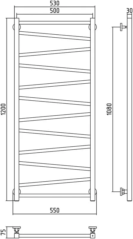 Полотенцесушитель водяной Сунержа Сирокко 120x50, белый матовый Sancos — официальный сайт