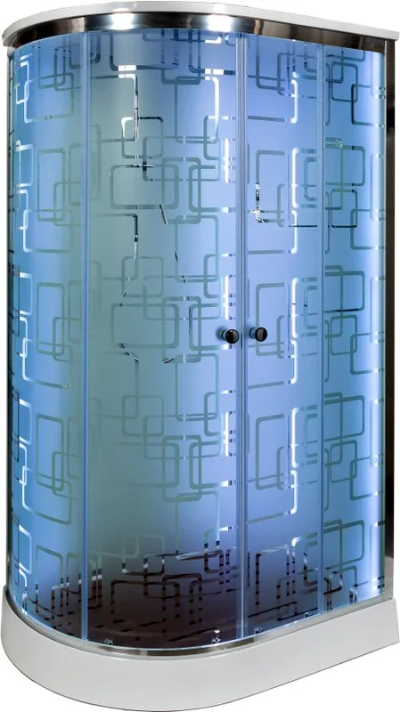 Душевая кабина DTO EM1511R 110х80, LED, профиль хром, стекло матовое с узором Sancos — официальный сайт