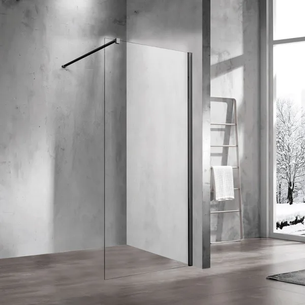 Душевая перегородка Vincea Walk-in VSW-1H100CLB 100 см, профиль матовый чёрный, стекло прозрачное Sancos — Оригинал