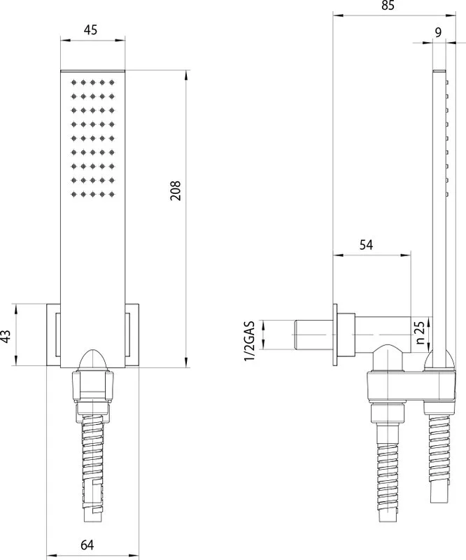 Душевой гарнитур Bossini Flat-One C13001C.030, хром Sancos — официальный сайт