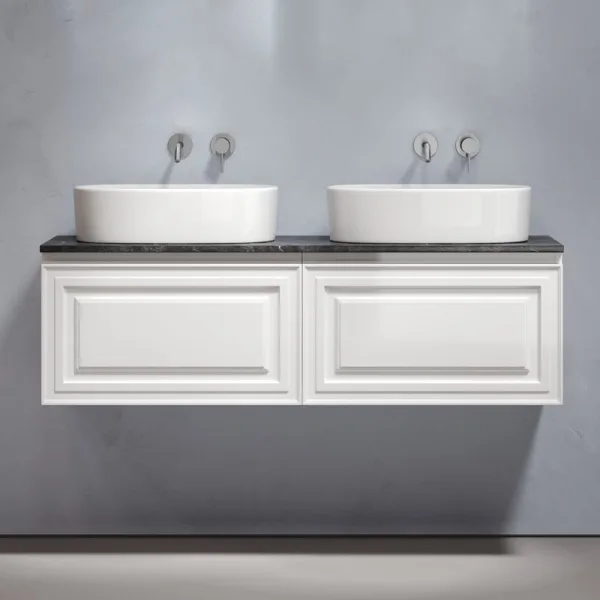 Тумба с раковиной Sancos Very 140 bianco, столешница черный мрамор TT140A1, раковина CN6075 Sancos — Оригинал