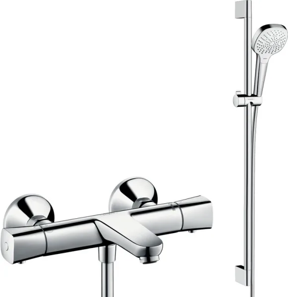 Термостатический смеситель Hansgrohe Ecostat universal 13123000, + Душевой гарнитур Hansgrohe Croma  Sancos — Оригинал