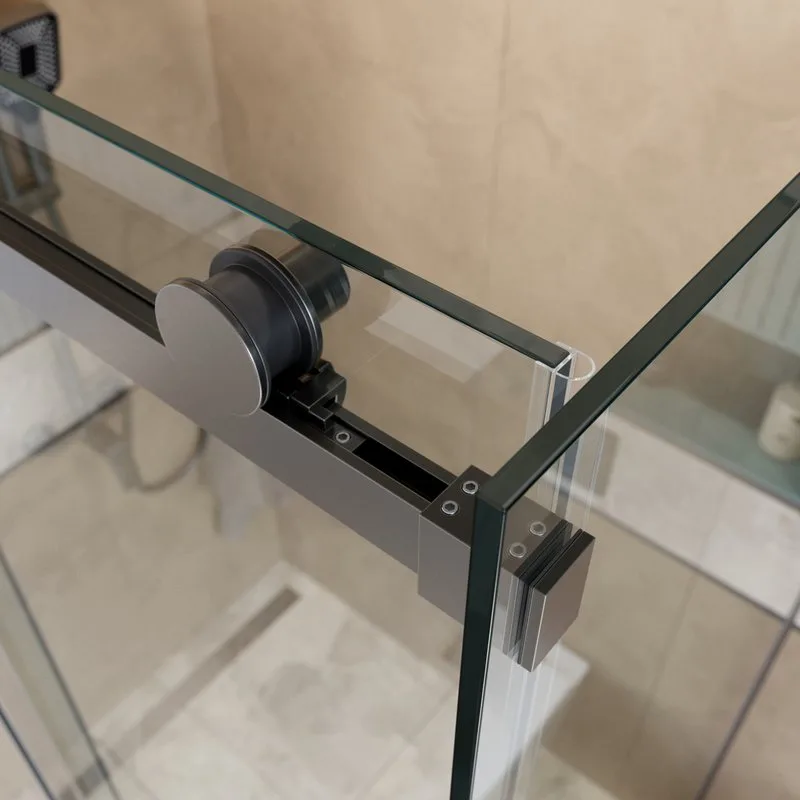 Душевой уголок BelBagno Soft Close-2 AH-1-100/90-C-GM профиль оружейная сталь Sancos — официальный сайт