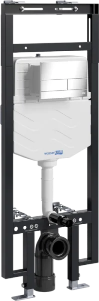 Система инсталляции для унитазов Wasserkraft Dinkel 58TLT.010.ME.CH04, с кнопкой смыва хром Sancos — Оригинал