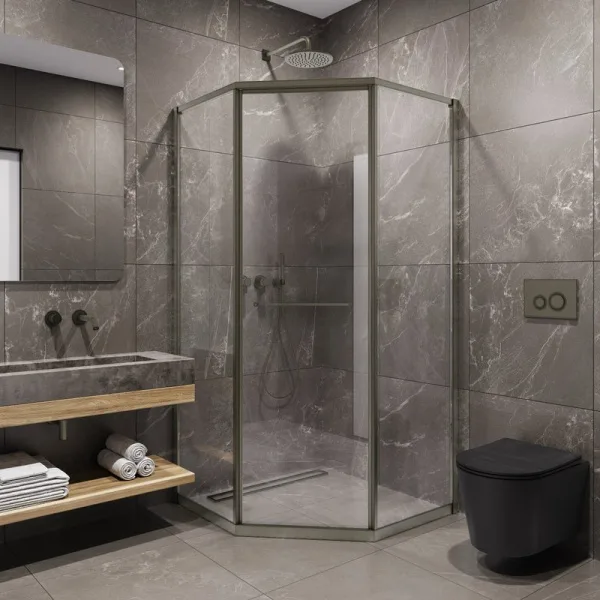 Душевой уголок Timo TTSS-100/13C-8R 100x100 см, профиль никель, стекло прозрачное Sancos — Оригинал