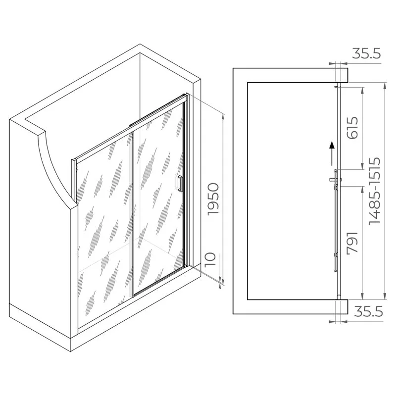 Душевая дверь в нишу RGW Passage PA-017-B 150х195, профиль черный Sancos — официальный сайт