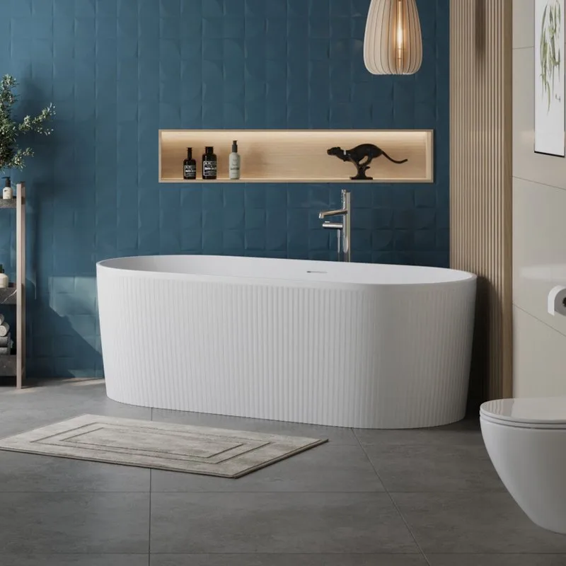 Акриловая ванна BelBagno BB411 170x80 см, отдельностоящая, белая матовая, овальная, со сливом-перели Sancos — официальный сайт