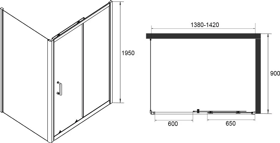 Душевой уголок RGW Passage PA-14+90 см (138-142)x90x195 профиль хром, стекло прозрачное Sancos — официальный сайт