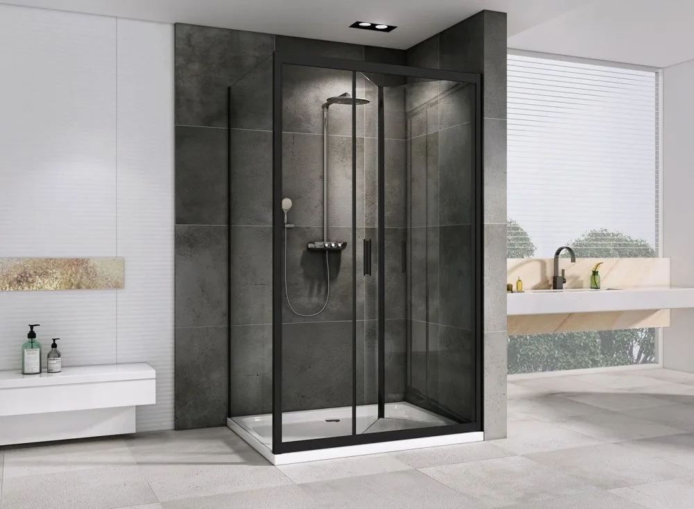 Душевой уголок Abber Sonnenstrand AG07100B-S100B 100x100, профиль черный, стекло прозрачное Sancos — официальный сайт