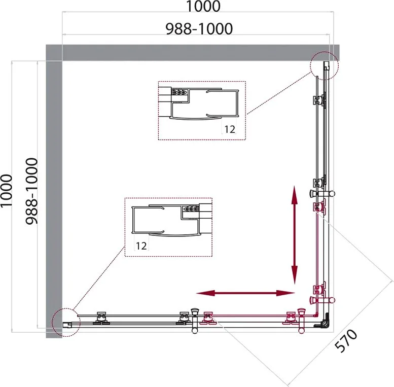 Душевой уголок BelBagno Uno 195 A 2 100 C Cr Sancos — официальный сайт