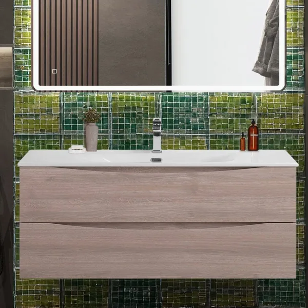 Тумба под раковину без столешницы BelBagno Marino-cer-n 120 подвесная, rovere grigio Sancos — Оригинал