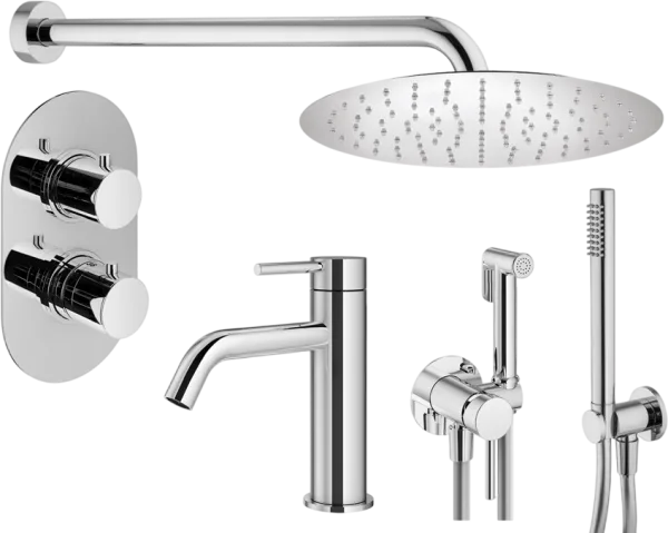 Комплект для ванной Plumberia Selection Ixo KITZXOT18CR53 С ВНУТРЕННЕЙ ЧАСТЬЮ, хром Sancos — Оригинал
