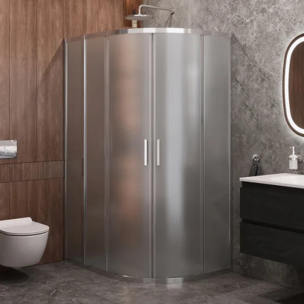 Душевой уголок Cezares Molveno RH 2 100+80 P Cr 100х80 см, профиль хром, стекло рифленое Sancos — Оригинал
