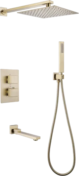 Душевой комплект Abber Daheim AF8250G, С ВНУТРЕННЕЙ ЧАСТЬЮ, золото матовое Sancos — Оригинал