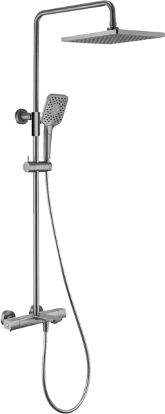 Душевая стойка Vincea Next VSFS-1N1TGM, с термостатом, вороненая сталь Sancos — Оригинал