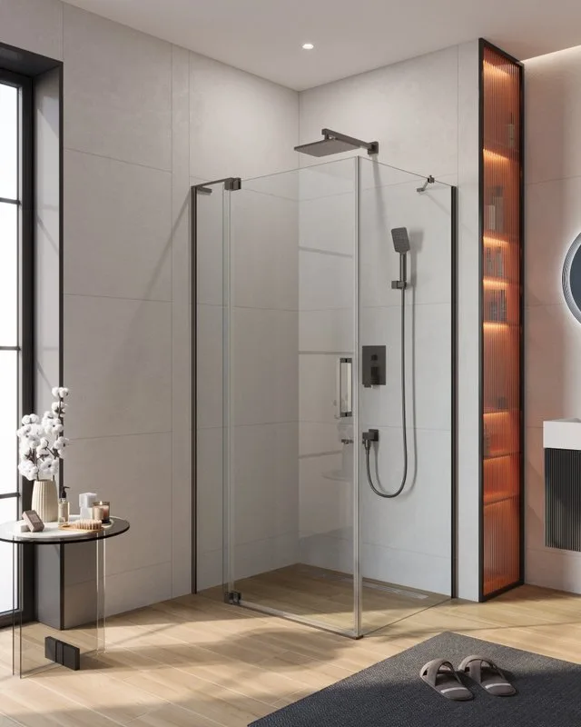 Душевой уголок Cezares Slider AH 1 80-90/100 C GM профиль оружейная сталь, стекло прозрачное Sancos — официальный сайт