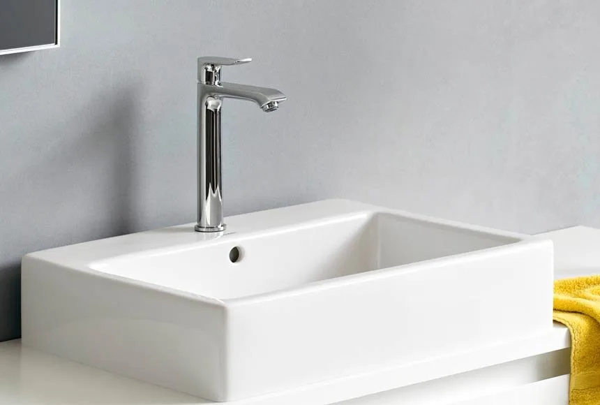 Смеситель для раковины Hansgrohe Metris 31082000 Sancos — официальный сайт