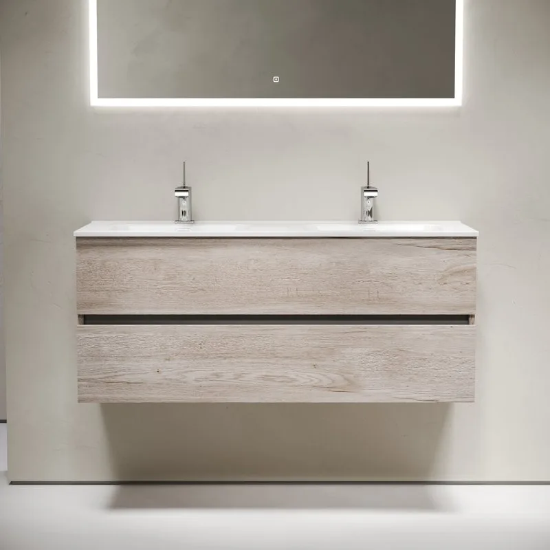 Тумба с раковиной Sancos Urban 120 см двойная, дуб галифакс натуральный Sancos — официальный сайт