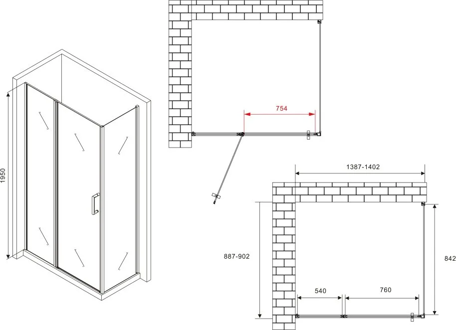 Душевой уголок Abber Sonnenstrand AG04140S-S90 140x90, профиль хром, стекло прозрачное Sancos — официальный сайт