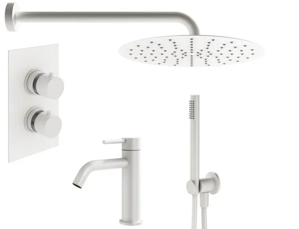 Комплект для ванной Plumberia Selection Ixo KITXOT18QBO53 С ВНУТРЕННЕЙ ЧАСТЬЮ, хром Sancos — Оригинал
