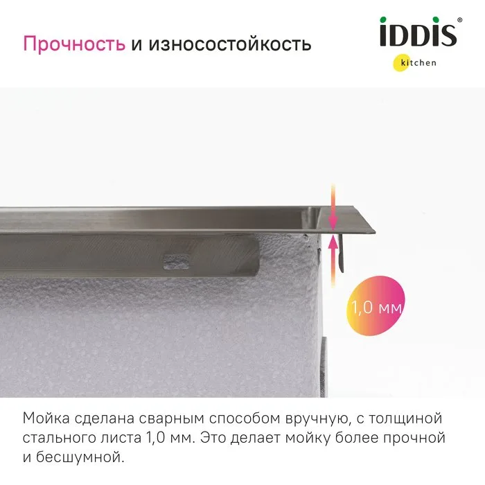 Мойка кухонная IDDIS Haze HAZ49GMi77 графит Sancos — официальный сайт