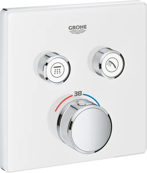 Термостатический смеситель встраиваемый Grohe Grohtherm SmartControl 29156LS0 для душа, moon white Sancos — Оригинал